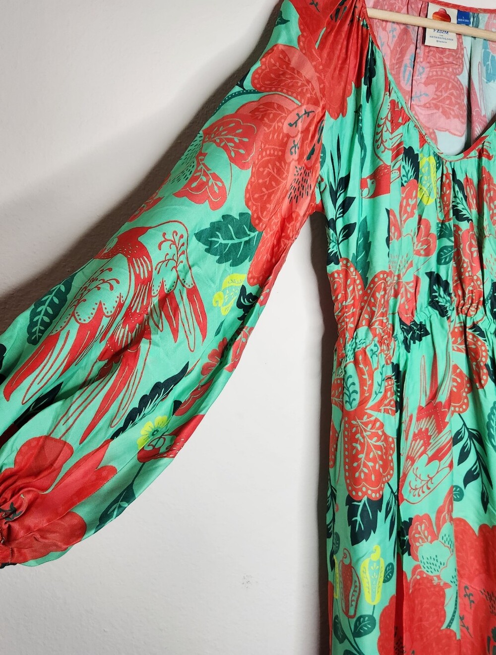 Farm x Anthropologie Poppy Print Maxi Dress Womens Large Pockets Rio - Picture 7 of 12